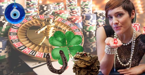 Different-Casino-Games-and-Accessories-Good-Luck-Charms-Woman-holding-and-blowing-on-dice-for-luck 引きが強い 意味